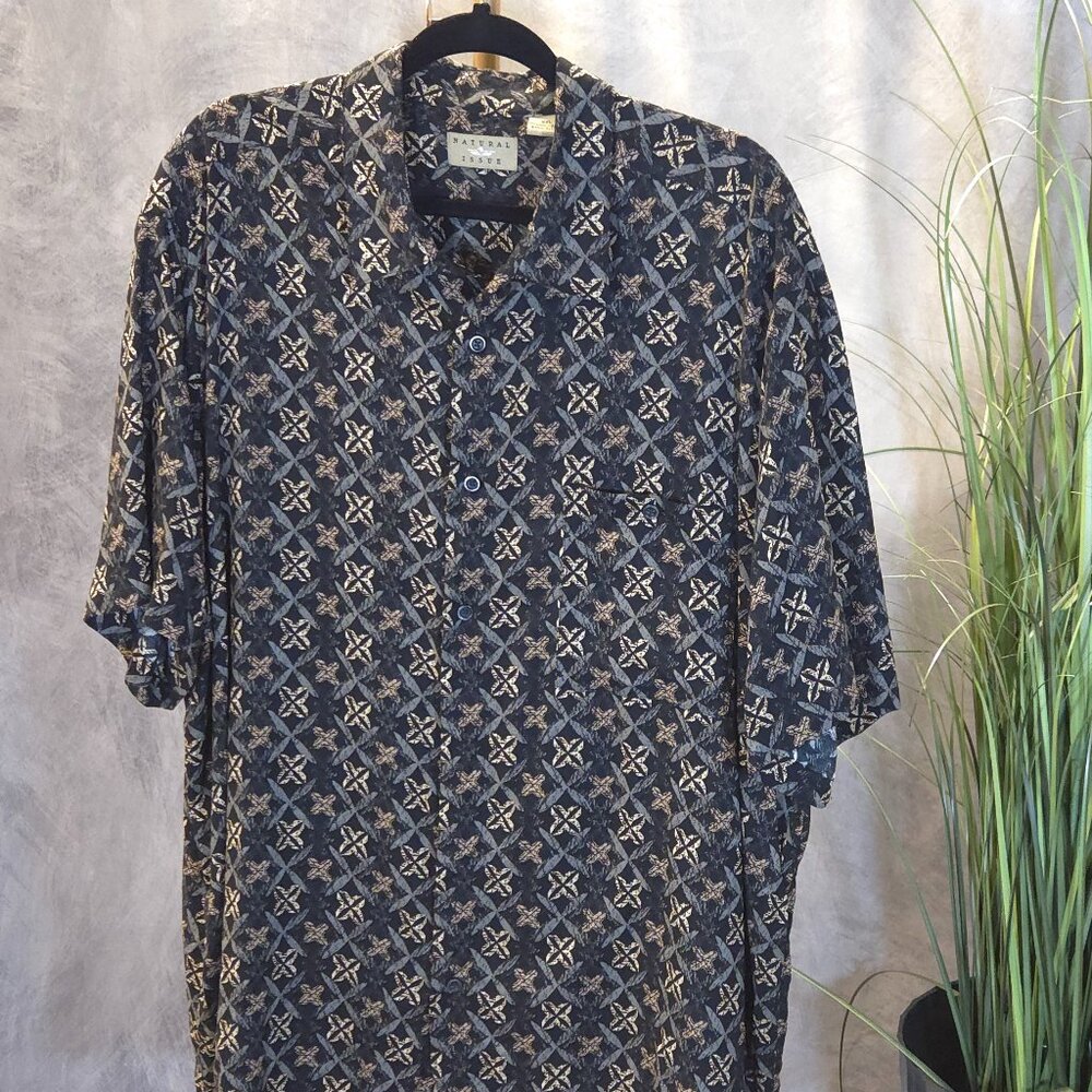 Mens Natural Issue Short Sleeve Shirt XXL Black, Gray, Yellow